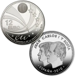 Moneda 12€ Plata España 2010 UE