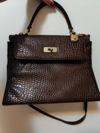 Bolso marrón efecto piel