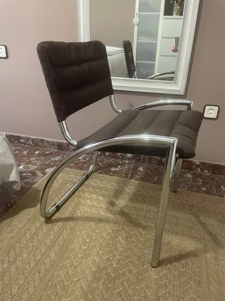 Sillas comedor diseño vintage tela y metal