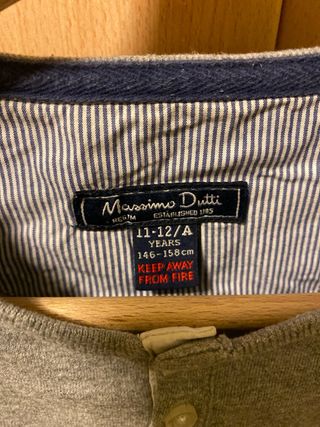 Camiseta Massimo Dutti gris manga larga