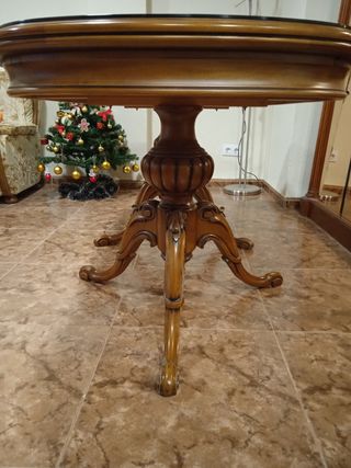 Mesa de comedor cristal y madera