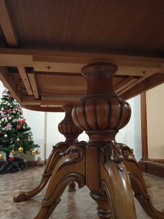 Mesa de comedor cristal y madera