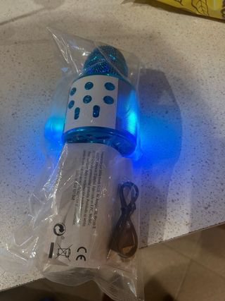 Micrófono Karaoke Azul y Plateado