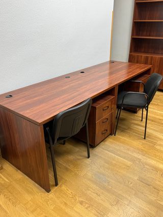 Mesa despacho madera o estudio y cajonera