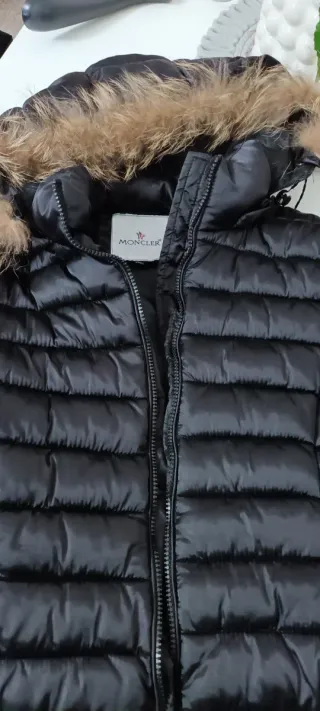 Giubbotto donna nero pelliccia cappuccio L