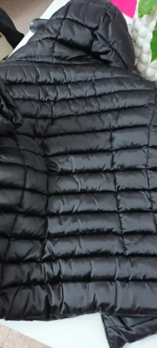 Giubbotto donna nero pelliccia cappuccio L