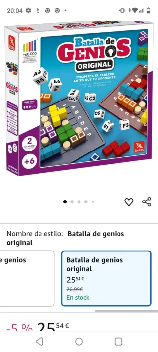 Batalla de genios Juego de mesa