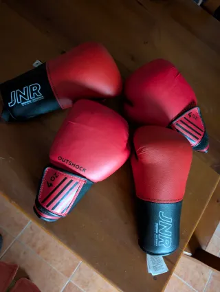 2 pares guantes boxeo infantil rojos
