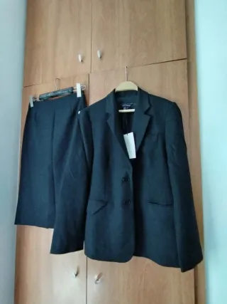 Traje elegante Zara Talla M Gris