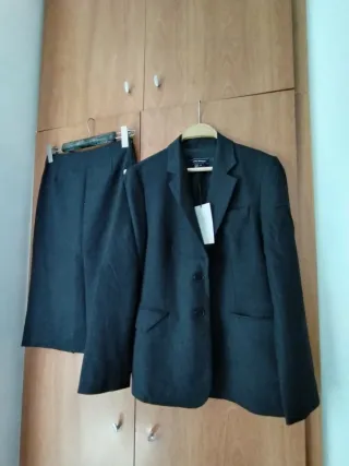 Traje elegante Zara Talla M Gris