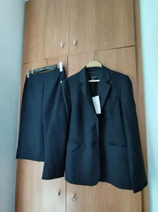 Traje elegante Zara Talla M Gris