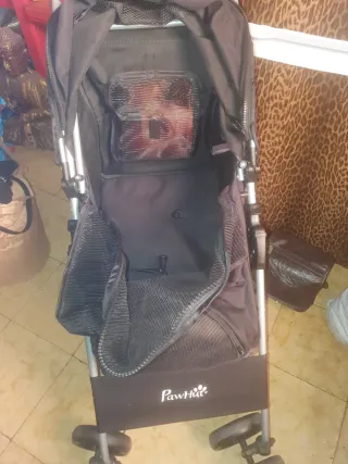 Carro de paseo para perros negro