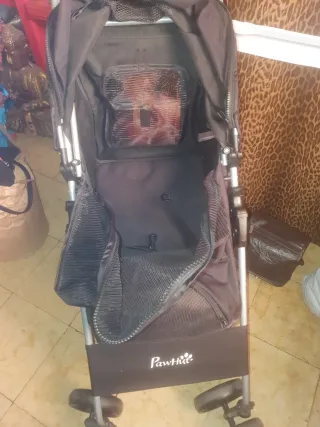 Carro de paseo para perros negro