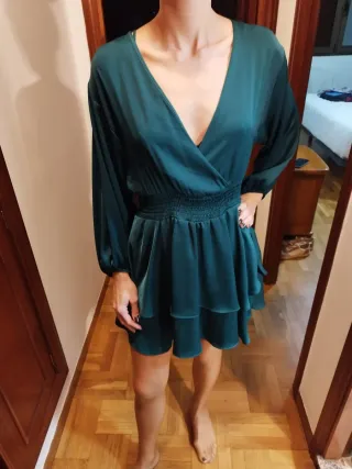Vestido Zara verde azulado Talla M