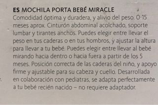 Mochila Porta Bebé BabyBjörn Miracle