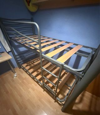 Litera metálica con 2 somieres 90x190