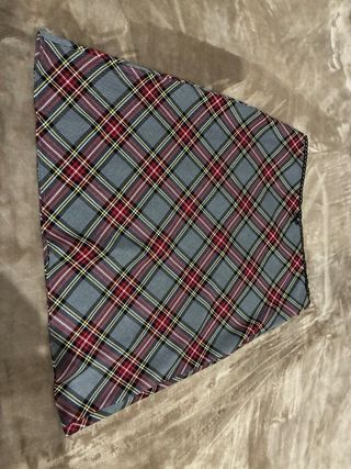 Falda MNG Tartán Gris y Rojo Talla M