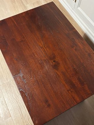 Mesa TV y auxiliar madera oscura