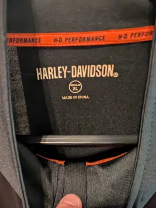 Camiseta Técnica Harley Davidson XL Negra Naranja