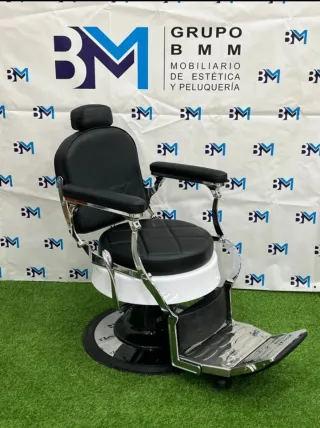 Sillón de barbería de piel