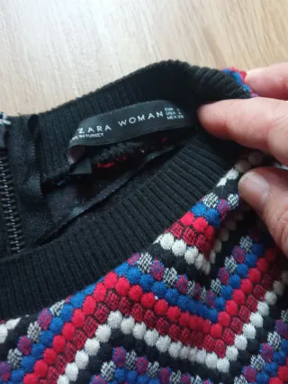 Vestido Zara Zigzag Azul y Rojo