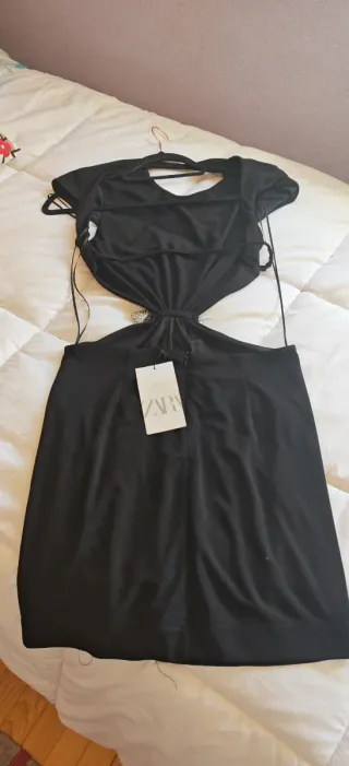 Vestido Negro Zara Espalda Descubierta Talla M