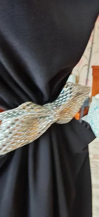 Vestido Negro Zara Espalda Descubierta Talla M