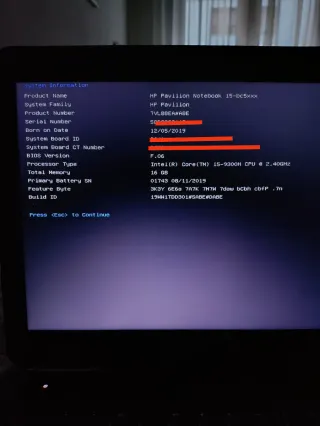 Portátil HP Pavilion 15 i5 9th GTX 1050 16GB RAM