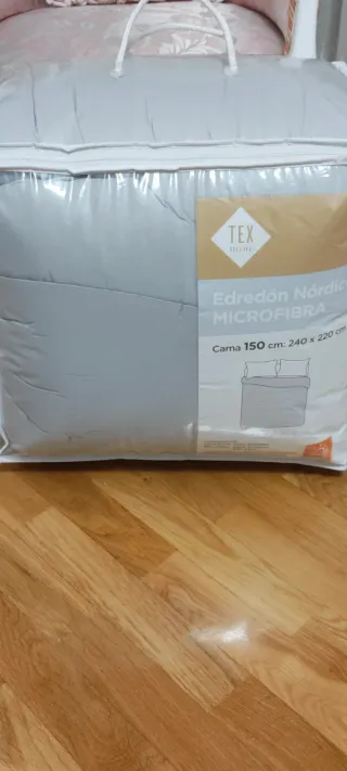 Edredón Nórdico Microfibra Cama 150cm Gris