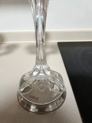 Pareja de Candelabros de cristal y plata