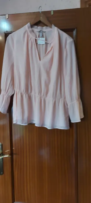 Camisa rosa manga larga