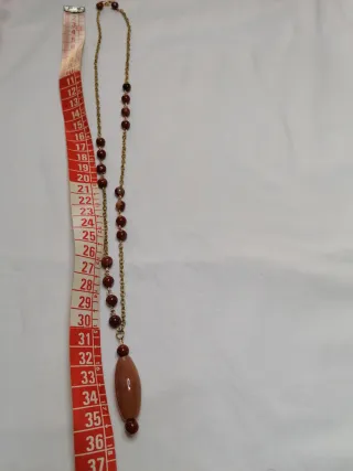 Collana con pendente e sfere diaspro rosso