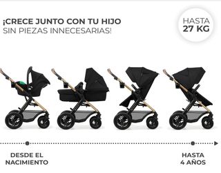 Carrito Kinderkraft Moov2,  3 en 1 Air Negro
