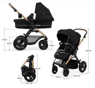 Carrito Kinderkraft Moov2,  3 en 1 Air Negro