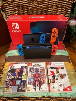 Nintendo Switch + 3 Juegos