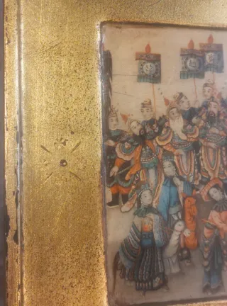 Panel mural chino export. 1890–1910 Quing tardio