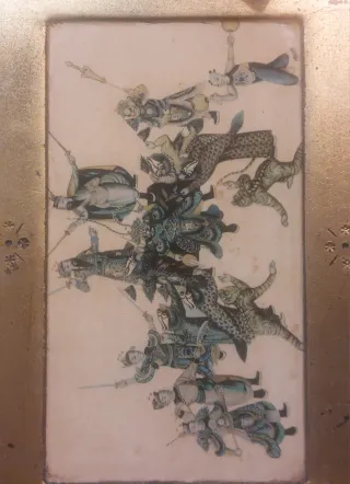 Panel mural chino export. 1890–1910 Quing tardio