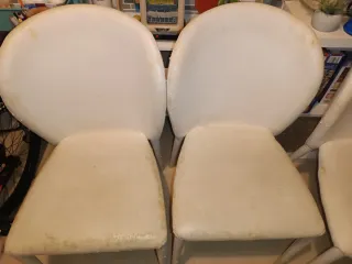 Juego de 4 sillas polipiel blancas