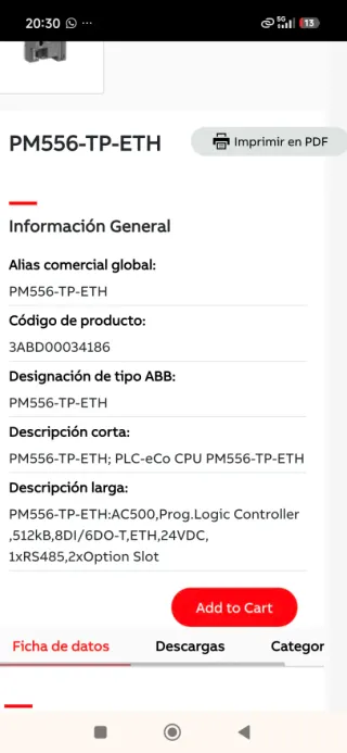 Controlador ABB PM556-TP-ETH PLC