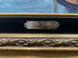 Cuadro antiguo Venecia pintada  al óleo  65x48 cm