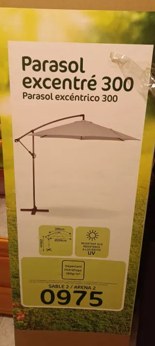 Parasol excéntrico 300cm Beige