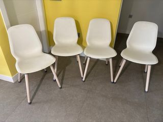 Mesa comedor Ikea y 4 sillas blancas