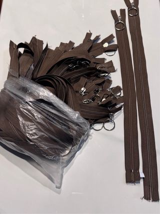 Lote Cremalleras Marrones con Anilla