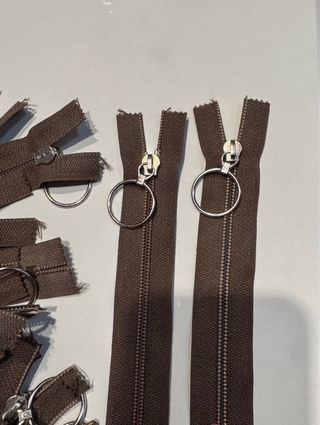 Lote Cremalleras Marrones con Anilla