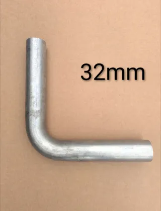 Tubo codo 90° extra lungo escape silenciador 32mm