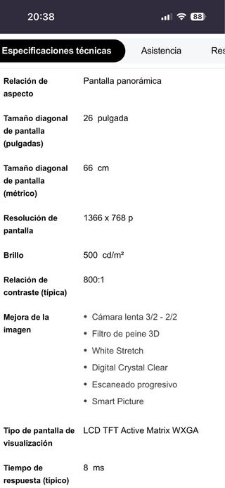 TV Philips 26PFL5403D/10 Negra