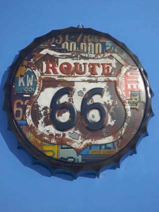 Chapa Decorativa Route 66 Metal