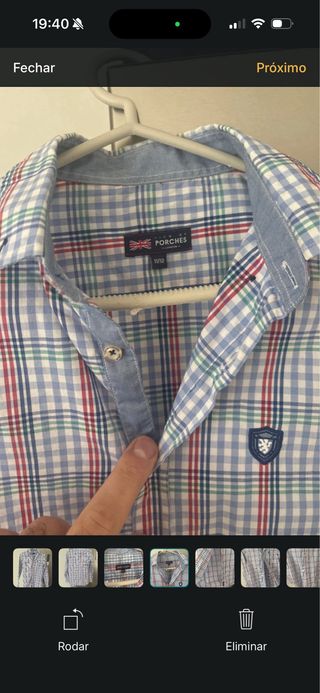 Camisa xadrez azul 11/12 anos Lion oficial