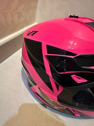 Casco FOX Motocross Rosa y Negro