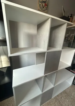 Estantería Zig Zag Conforama Blanca y Gris